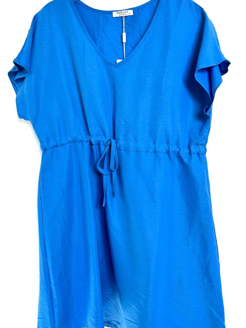 Eloquii sky blue V-Neck Drawstring Tunic or dress